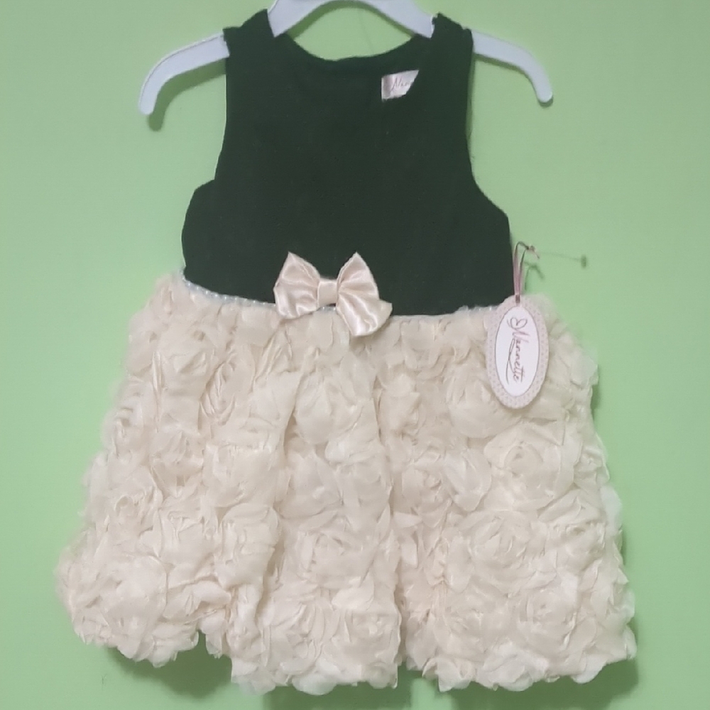 Nannette Black and Cream Floral Kids Dress